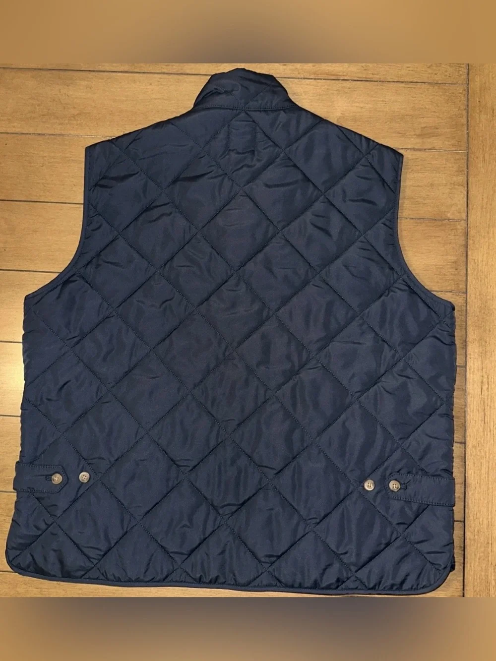 J.Crew Authentic Outerwear Vest Mens XL Blue Quilted Zip Lined Outdoor Sports